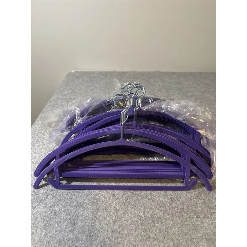 Velvet Hangers 36 Pack  Non-Slip Clothes Hanger Purple with 360 Degree Rotatable